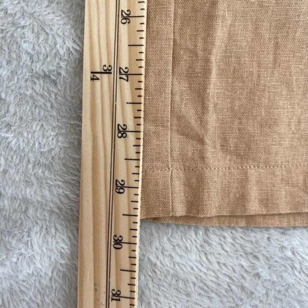 7 For All Mankind Women Wide Leg Linen Blend Trouser Pants Size M Tan Luxury NWT - Picture 9 of 11